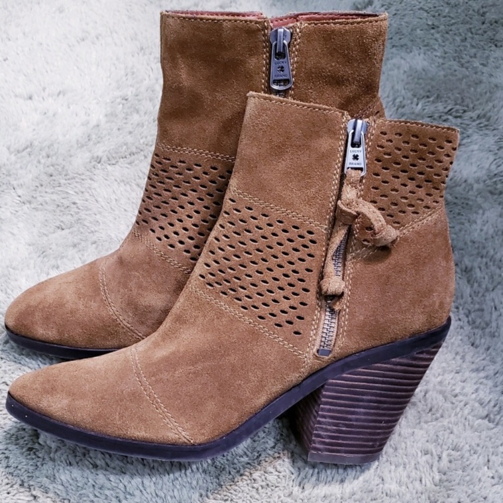 Lucky Brand brown suede booties